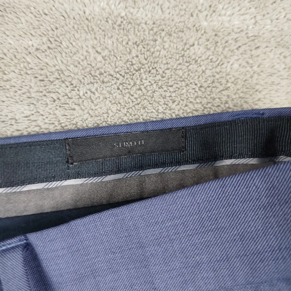 VITALE BARBERIS Navy Trousers Slim Fit Pants 37x31 Banana Republic Super‎ 150s